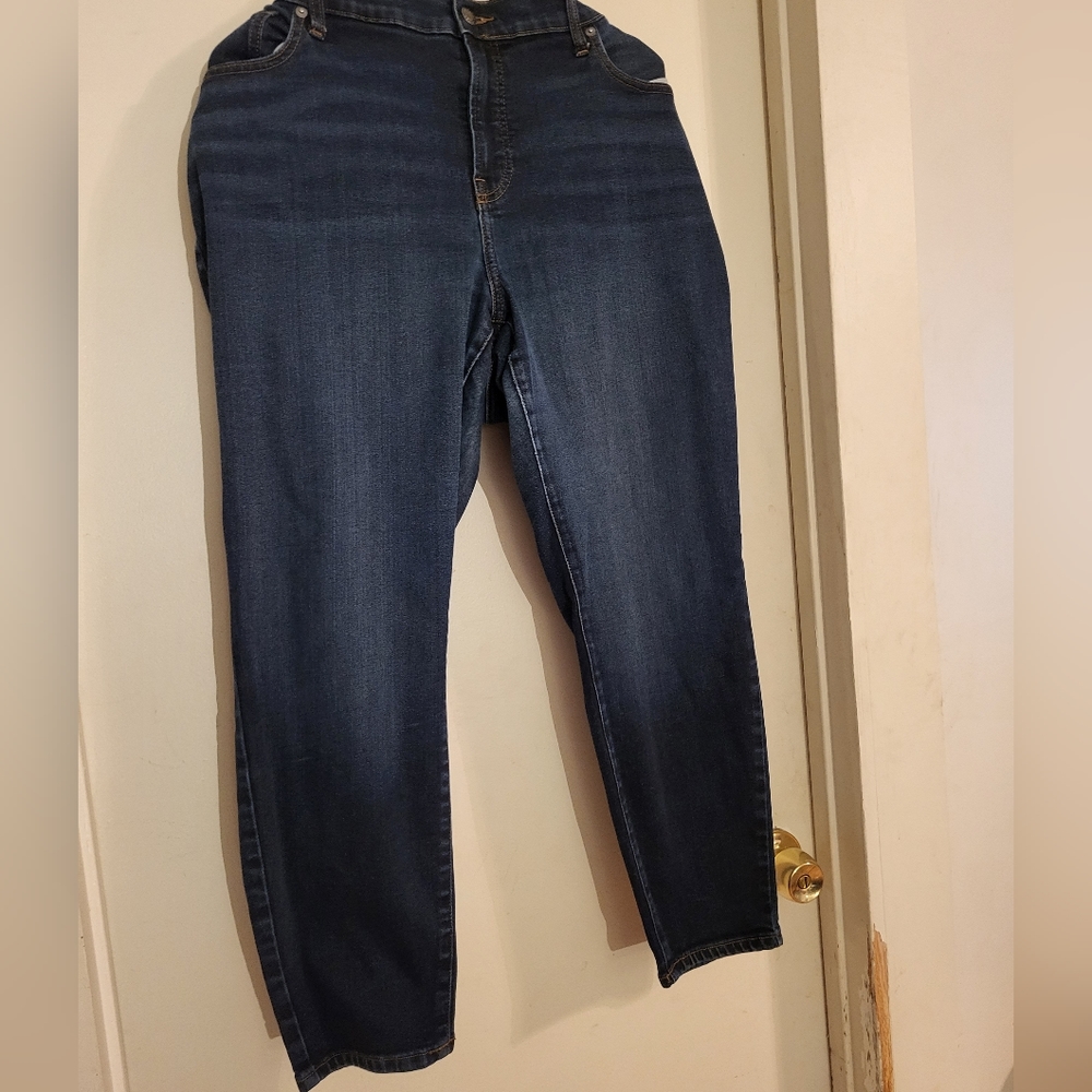 Everlane Skinny ankle Jeans dark wash blue High Rise Stretch women's 35 R